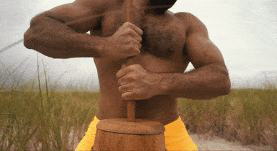 Man Churning Butter